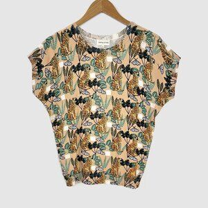 Anthropologie Pepaloves Feline Printed Sweater Tee